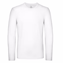 B&C Mens #E150 Long Sleeve T-Shirt - S, White