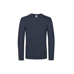 B&C Mens #E190 Long Sleeve T-Shirt - S, Navy
