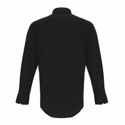 Premier Mens Stretch Fit Poplin Long Sleeve Shirt - L, Black