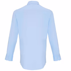 Premier Mens Stretch Fit Poplin Long Sleeve Shirt - XS, Pale Blue