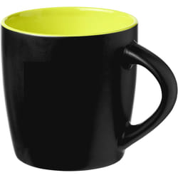 Bullet Riviera Ceramic Mug - 8.4 x 8.8 cm, Solid Black/Lime