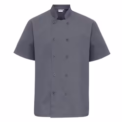 Premier Unisex Short Sleeved Chefs Jacket / Workwear - 2XL, Steel Grey