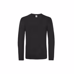 B&C Mens #E190 Long Sleeve T-Shirt - S, Black