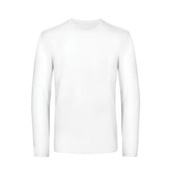 B&C Mens #E190 Long Sleeve T-Shirt - XL, White