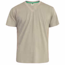 Duke Mens Signature 2 King Size Cotton V Neck T-Shirt - 2XL, Khaki