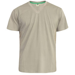 Duke Mens Signature 2 King Size Cotton V Neck T-Shirt - 2XL, Khaki