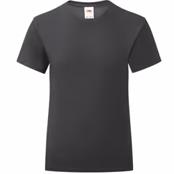 Fruit Of The Loom Girls Iconic T-Shirt - 9-11 Years, Black