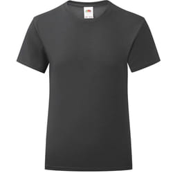 Fruit Of The Loom Girls Iconic T-Shirt - 9-11 Years, Black