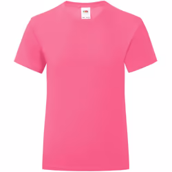 Fruit Of The Loom Girls Iconic T-Shirt - 9-11 Years, Fuchsia Pink