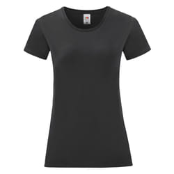 Fruit Of The Loom Womens/Ladies Iconic T-Shirt - 2XL, Black