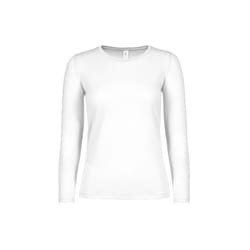 B&C Womens/Ladies #E150 Long Sleeve T-Shirt - XL, White