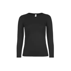 B&C Womens/Ladies #E150 Long Sleeve T-Shirt - XS, Black