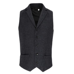 Premier Mens Herringbone Waistcoat - L, Dark Grey