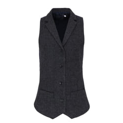 Premier Womens/Ladies Herringbone Waistcoat - XL, Dark Grey
