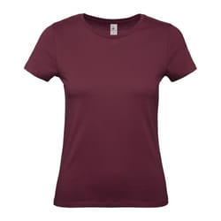 B&C Womens/Ladies #E150 T-Shirt - XS, Burgundy