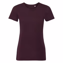 Russell Womens/Ladies Authentic Pure Organic Tee - 2XL, Burgundy