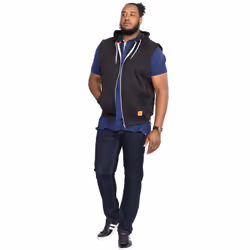 Duke Mens Blake Kingsize Sleeveless Hoody - 2XL, Black