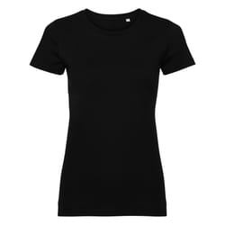 Russell Womens/Ladies Authentic Pure Organic Tee - 2XL, Black