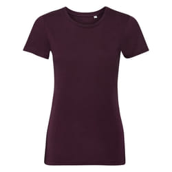 Russell Womens/Ladies Authentic Pure Organic Tee - XL, Burgundy