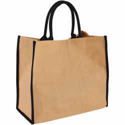 Bullet The Large Jute Tote (Pack of 2) - 40 x 20 x 35cm, Natural/Solid Black