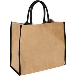 Bullet The Large Jute Tote (Pack of 2) - 40 x 20 x 35cm, Natural/Solid Black
