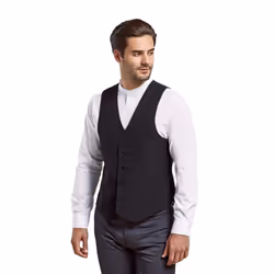 Premier Mens Lined Polyester Waistcoat / Catering / Bar Wear (Pack of 2) - XS, Black