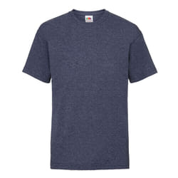 Fruit Of The Loom Childrens/Kids Unisex Valueweight Short Sleeve T-Shirt (Pack of 2) - 12-13, Vintage Heather Navy