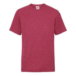 Fruit Of The Loom Childrens/Kids Unisex Valueweight Short Sleeve T-Shirt (Pack of 2) - 5-6, Vintage Heather Red