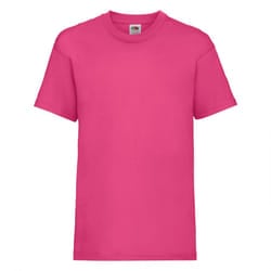 Fruit Of The Loom Childrens/Kids Unisex Valueweight Short Sleeve T-Shirt (Pack of 2) - 7-8, Fuchsia