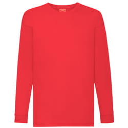 Fruit Of The Loom Childrens/Kids Long Sleeve T-Shirt (Pack of 2) - 12-13, Red