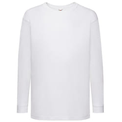 Fruit Of The Loom Childrens/Kids Long Sleeve T-Shirt (Pack of 2) - 12-13, White