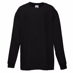 Fruit Of The Loom Childrens/Kids Long Sleeve T-Shirt (Pack of 2) - 3-4, Black