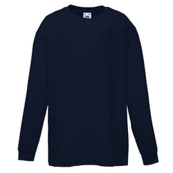 Fruit Of The Loom Childrens/Kids Long Sleeve T-Shirt (Pack of 2) - 7-8, Deep Navy