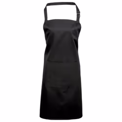 Premier Ladies/Womens Colours Bip Apron With Pocket / Workwear (Pack of 2) - One Size, Black