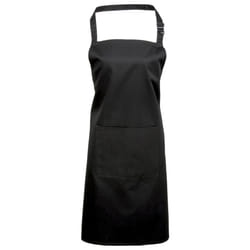 Premier Ladies/Womens Colours Bip Apron With Pocket / Workwear (Pack of 2) - One Size, Black
