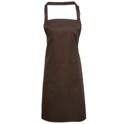 Premier Ladies/Womens Colours Bip Apron With Pocket / Workwear (Pack of 2) - One Size, Brown