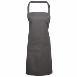 Premier Ladies/Womens Colours Bip Apron With Pocket / Workwear (Pack of 2) - One Size, Dark Grey