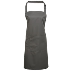 Premier Ladies/Womens Colours Bip Apron With Pocket / Workwear (Pack of 2) - One Size, Dark Grey