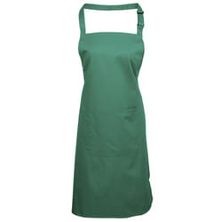 Premier Ladies/Womens Colours Bip Apron With Pocket / Workwear (Pack of 2) - One Size, Emerald