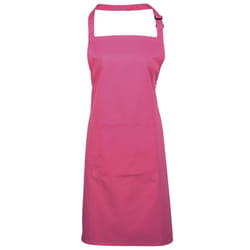 Premier Ladies/Womens Colours Bip Apron With Pocket / Workwear (Pack of 2) - One Size, Hot Pink