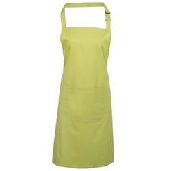 Premier Ladies/Womens Colours Bip Apron With Pocket / Workwear (Pack of 2) - One Size, Lime