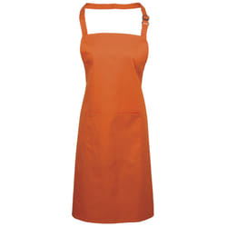 Premier Ladies/Womens Colours Bip Apron With Pocket / Workwear (Pack of 2) - One Size, Orange