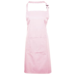 Premier Ladies/Womens Colours Bip Apron With Pocket / Workwear (Pack of 2) - One Size, Pink