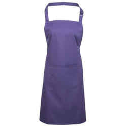 Premier Ladies/Womens Colours Bip Apron With Pocket / Workwear (Pack of 2) - One Size, Purple