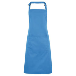 Premier Ladies/Womens Colours Bip Apron With Pocket / Workwear (Pack of 2) - One Size, Sapphire