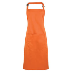 Premier Ladies/Womens Colours Bip Apron With Pocket / Workwear (Pack of 2) - One Size, Terracotta