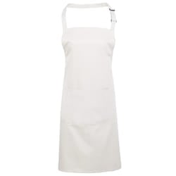 Premier Ladies/Womens Colours Bip Apron With Pocket / Workwear (Pack of 2) - One Size, White