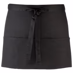 Premier Ladies/Womens Colours 3 Pocket Apron / Workwear (Pack of 2) - One Size, Black