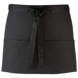 Premier Ladies/Womens Colours 3 Pocket Apron / Workwear (Pack of 2) - One Size, Black