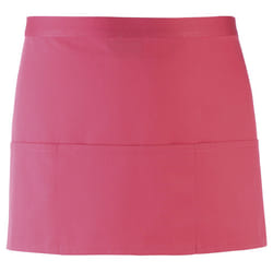 Premier Ladies/Womens Colours 3 Pocket Apron / Workwear (Pack of 2) - One Size, Fuchsia